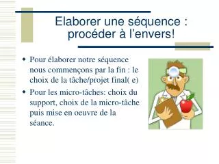 elaborer une s quence proc der l envers
