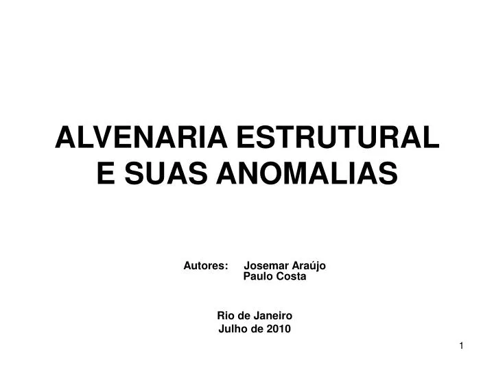 alvenaria estrutural e suas anomalias