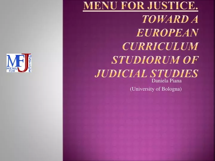 menu for justice toward a european curriculum studiorum of judicial studies