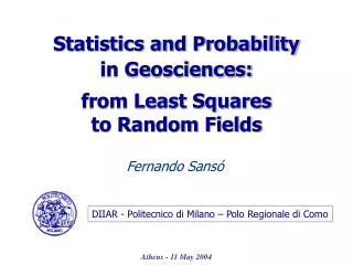 Statistics and Probability in Geosciences: