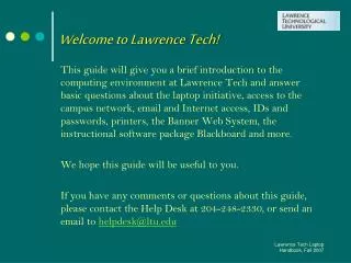 Welcome to Lawrence Tech!