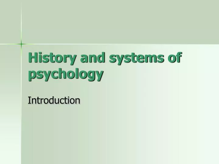 history and systems of psychology