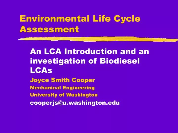 environmental life cycle assessment