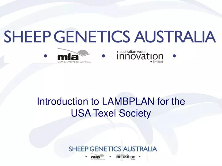 introduction to lambplan for the usa texel society
