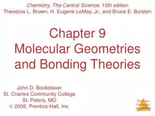 chapter 9 molecular geometries and bonding theories