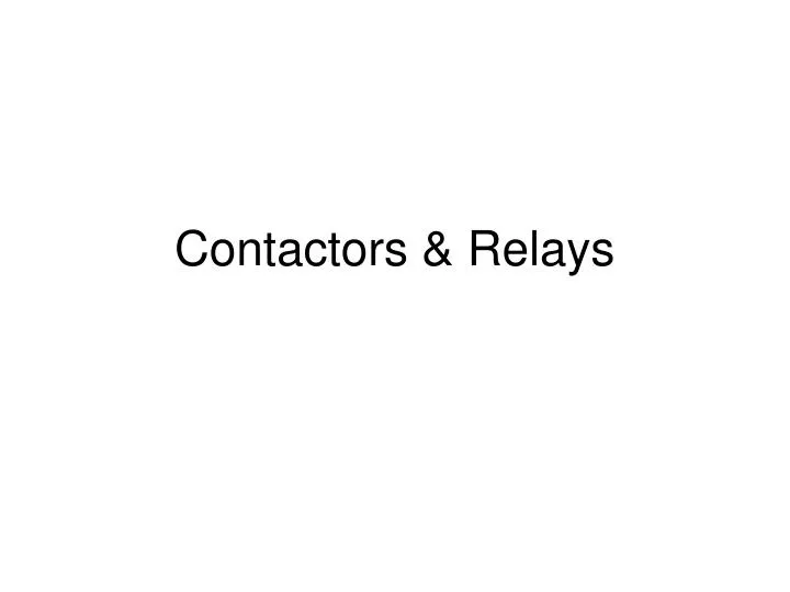 contactors relays