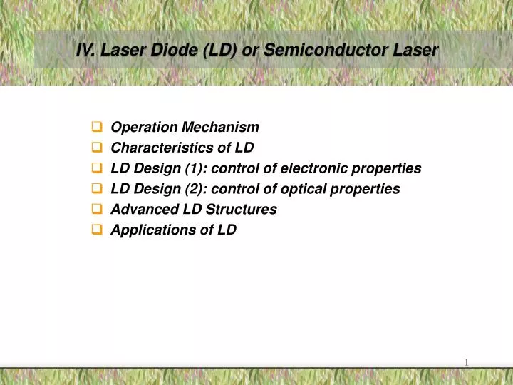 iv laser diode ld or semiconductor laser