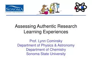 Assessing Authentic Research Learning Experiences