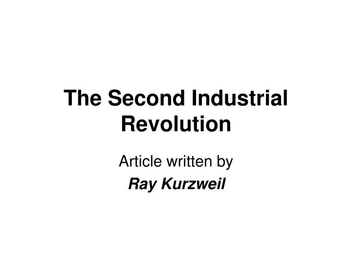 the second industrial revolution