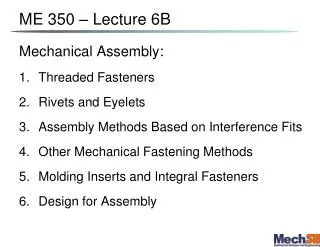 ME 350 – Lecture 6B