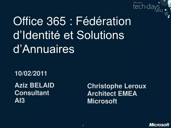 office 365 f d ration d identit et solutions d annuaires