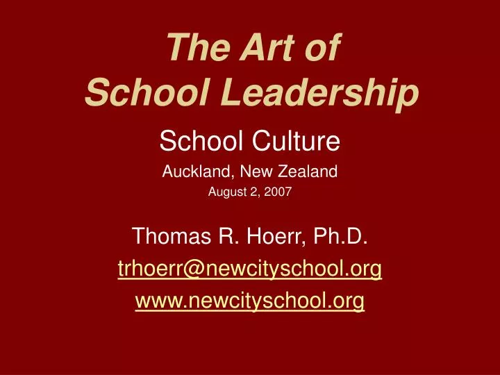 the art of school leadership