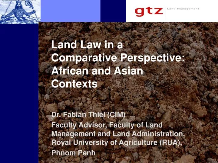 land law in a comparative perspective african and asian contexts