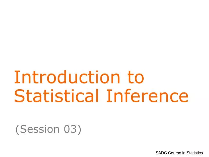 introduction to statistical inference