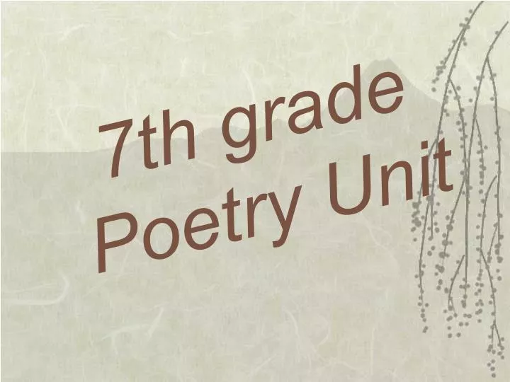 7th grade poetry unit