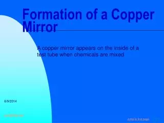 Formation of a Copper Mirror