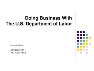 Doing Business With The U.S. Department of Labor
