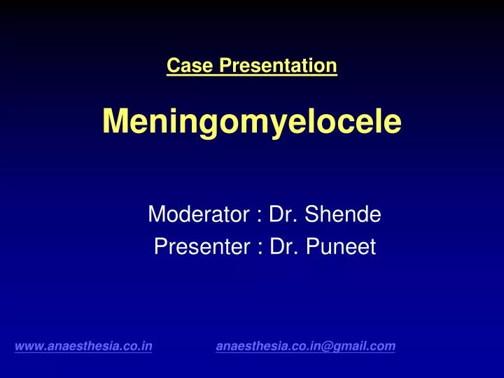 case presentation meningomyelocele