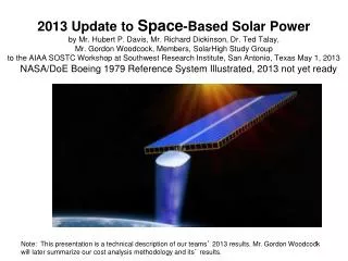 NASA/DoE Boeing 1979 Reference System Illustrated, 2013 not yet ready