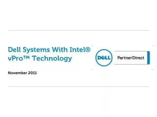 Dell Systems With Intel® vPro™ Technology