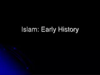 Islam: Early History