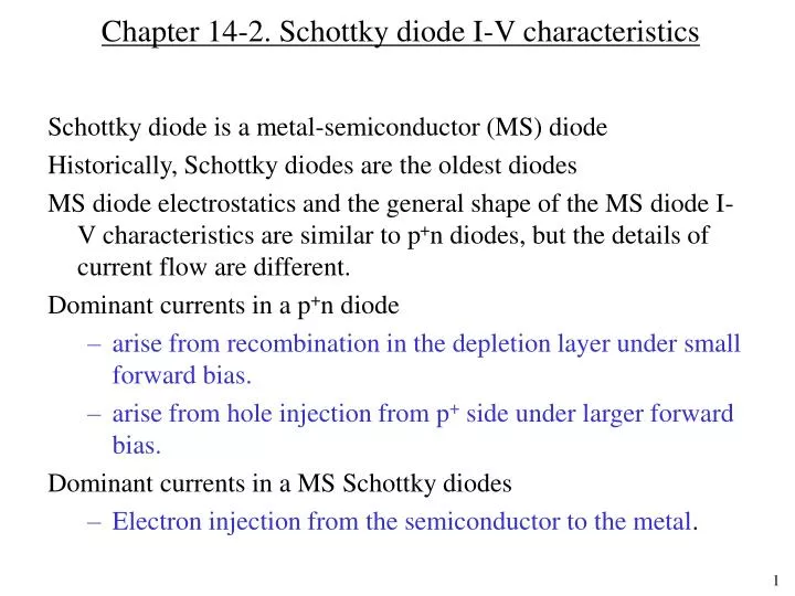 chapter 14 2 schottky diode i v characteristics