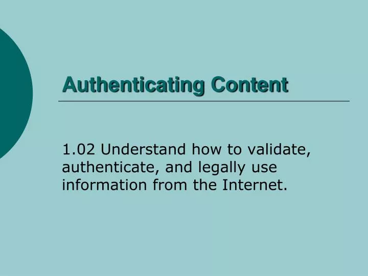authenticating content