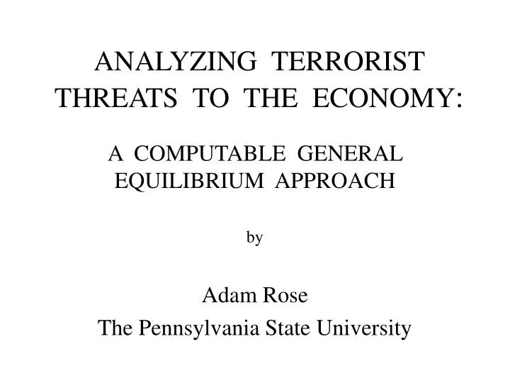 analyzing terrorist threats to the economy