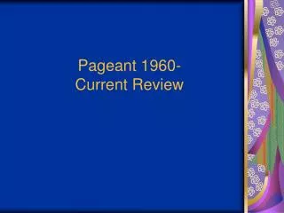 Pageant 1960- Current Review