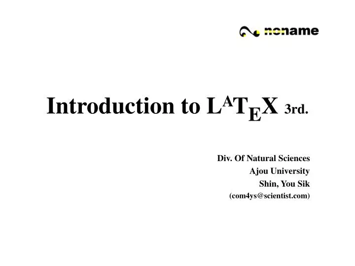 introduction to l a t e x 3rd