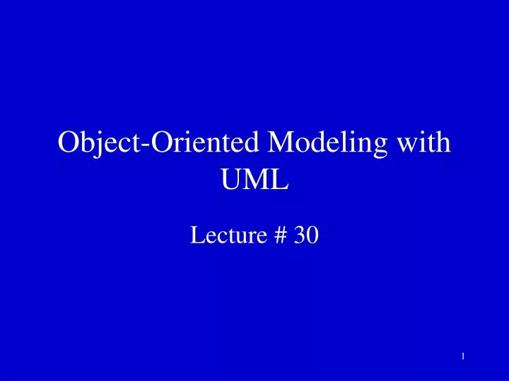 object oriented modeling with uml
