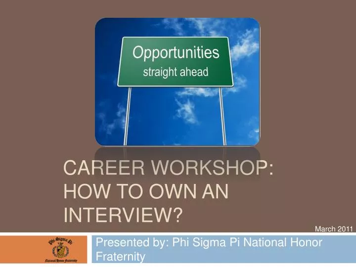 career workshop how to own an interview