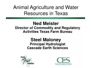 Animal Agriculture and Water Resources in Texas