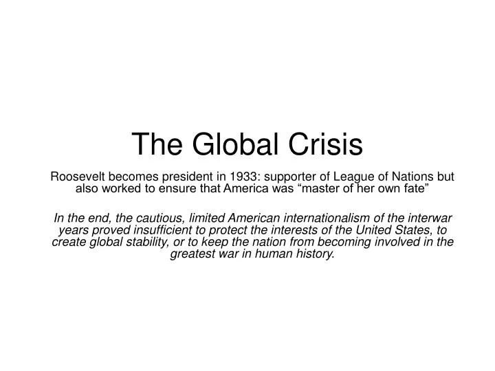 the global crisis