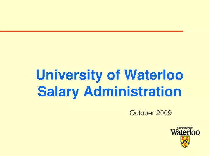 university of waterloo salary administration