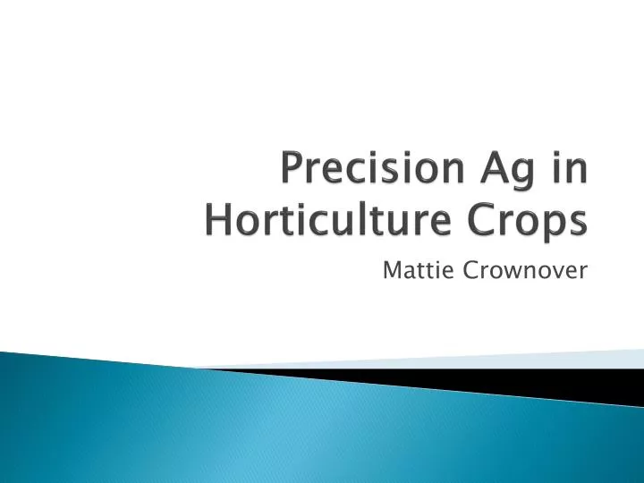 precision ag in horticulture crops