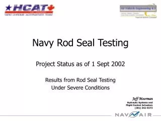 Navy Rod Seal Testing