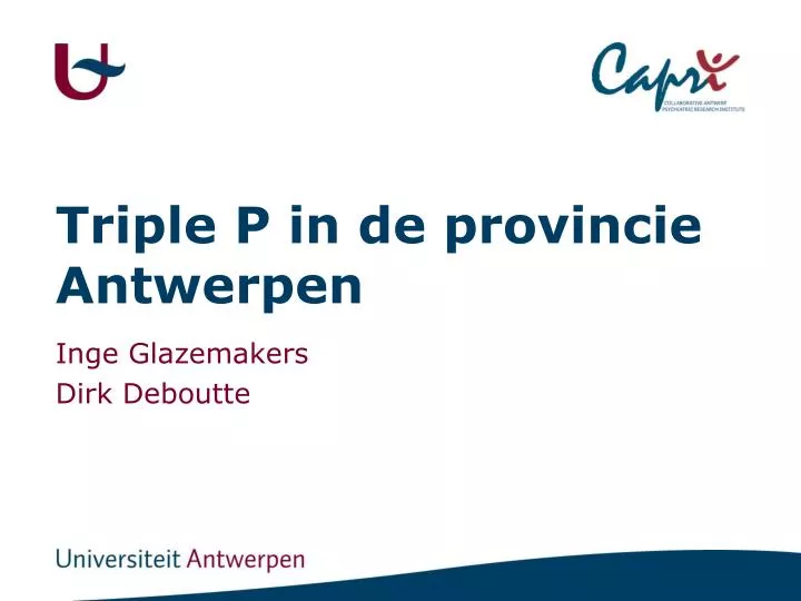 triple p in de provincie antwerpen