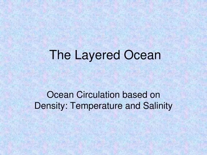 the layered ocean