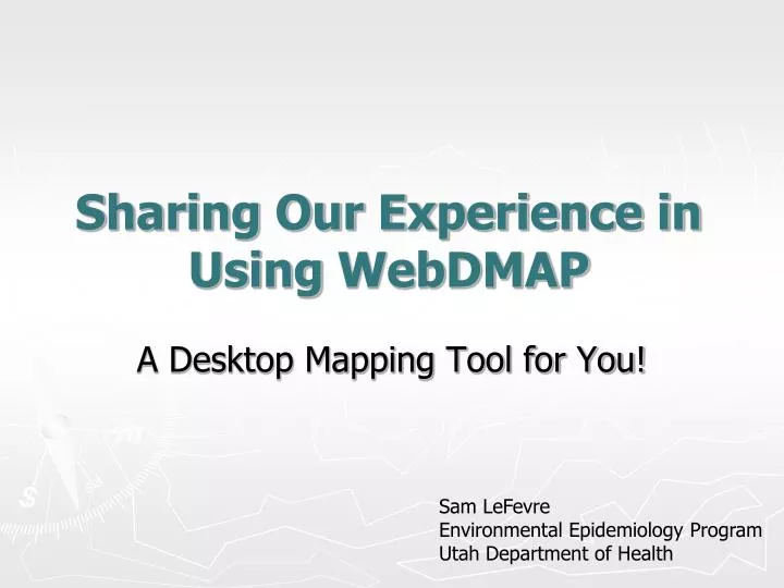 sharing our experience in using webdmap
