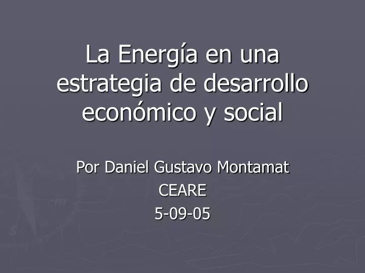 la energ a en una estrategia de desarrollo econ mico y social