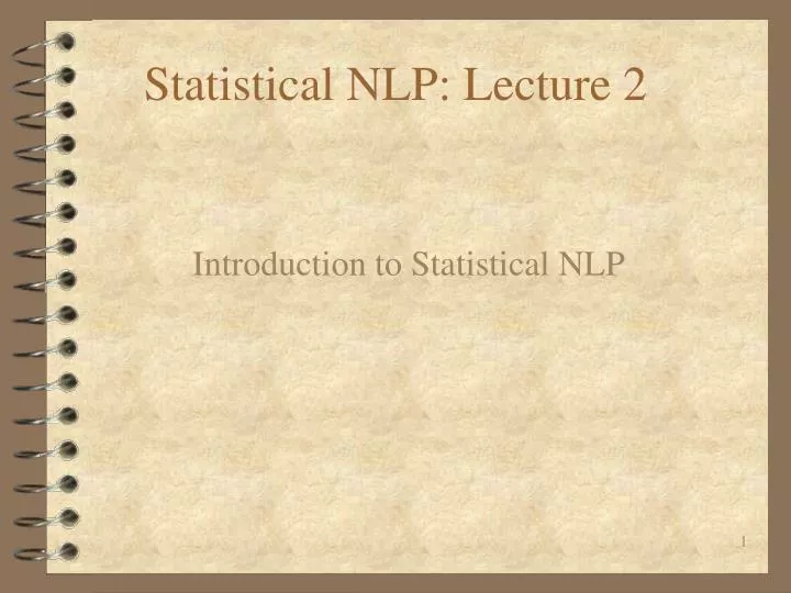 statistical nlp lecture 2