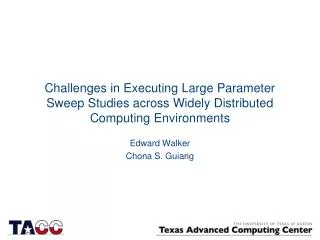 Challenges in Executing Large Parameter Sweep Studies across Widely Distributed Computing Environments