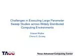 Challenges in Large Parameter Sweep Studies Across Distributed Computing Environments - slide 1