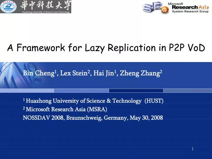 a framework for lazy replication in p2p vod