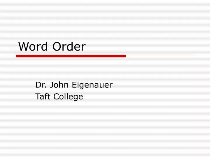 word order