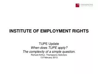 INSTITUTE OF EMPLOYMENT RIGHTS