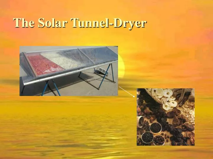 the solar tunnel dryer