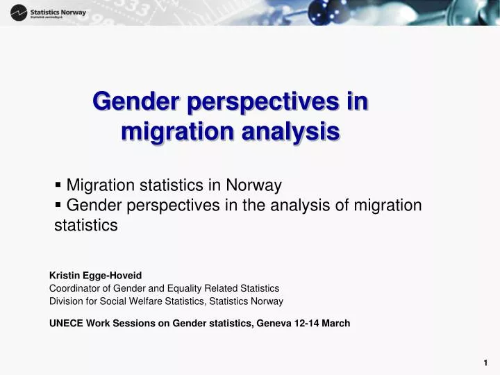 gender perspectives in migration analysis