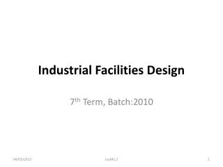 Industrial Facilities Design